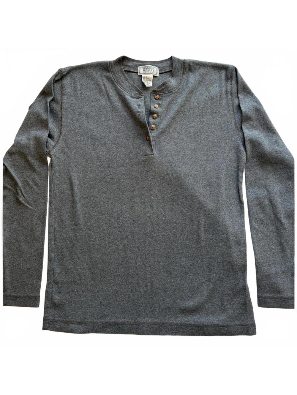 Jennifer Moore Charcoal Henley Long Sleeve T-shirt
